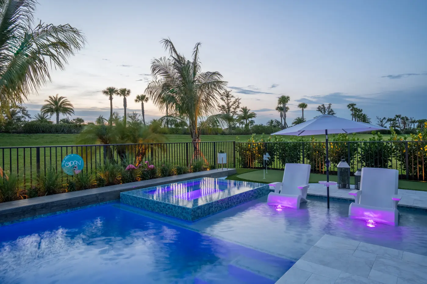 Courtyard plunge pool in a small yard