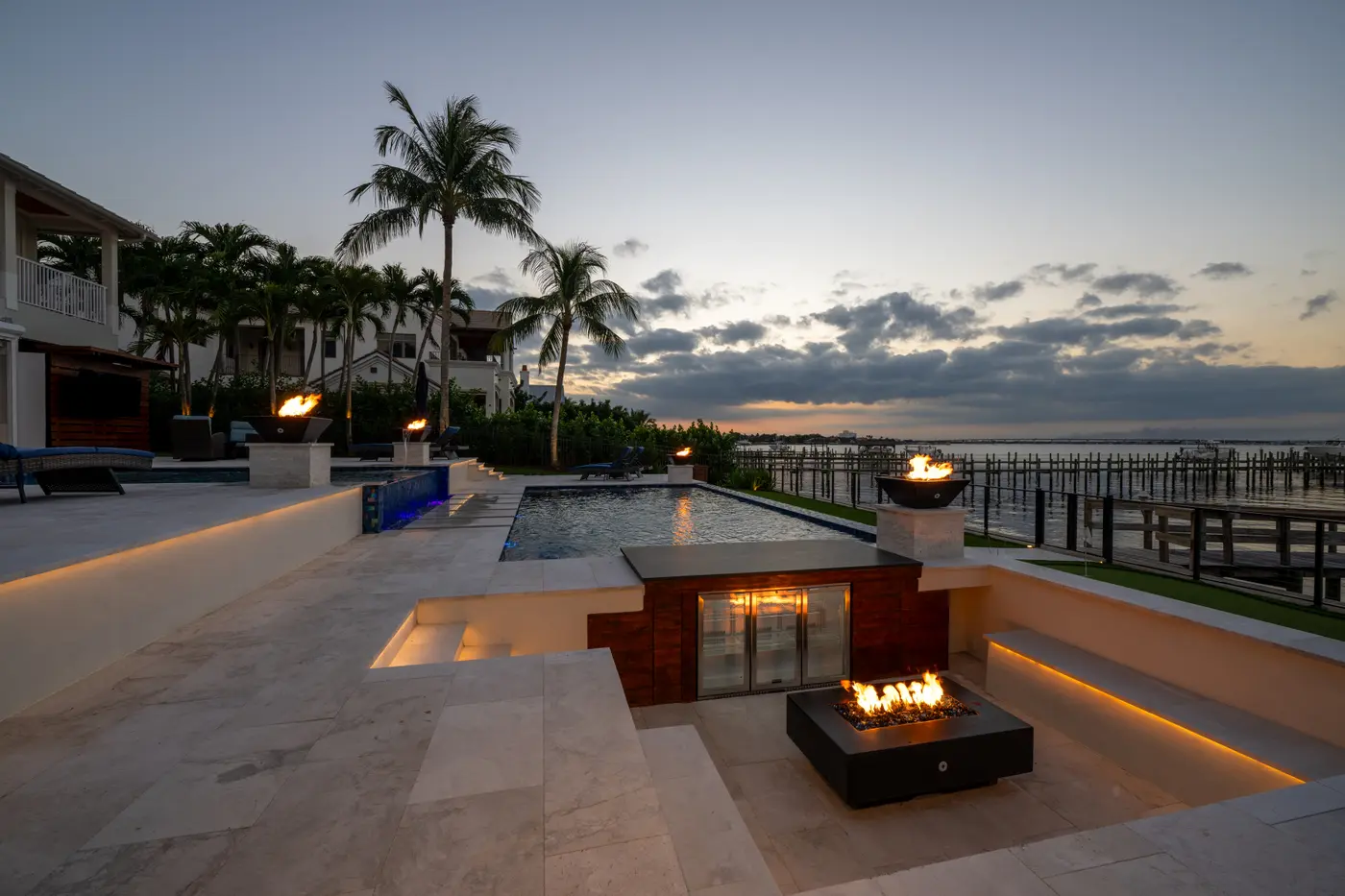 Infinity edge pool overlooking the water
