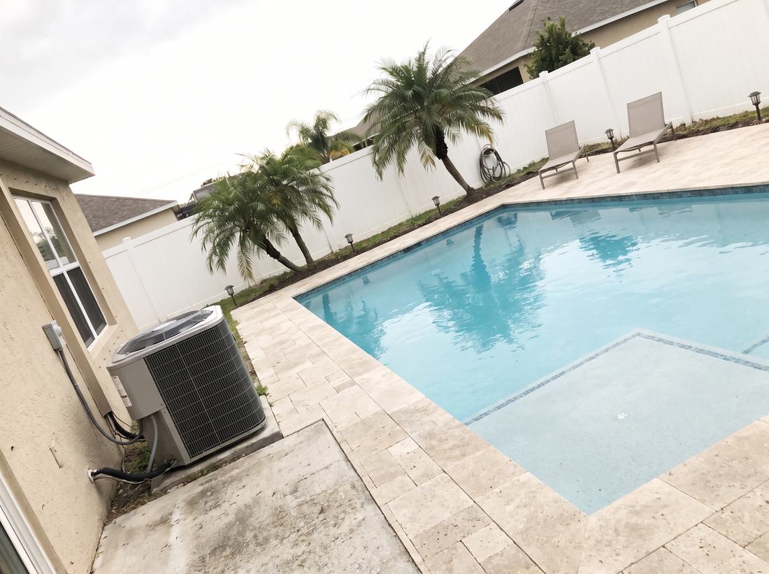 3D rendering of the geometric pool and spa concept
